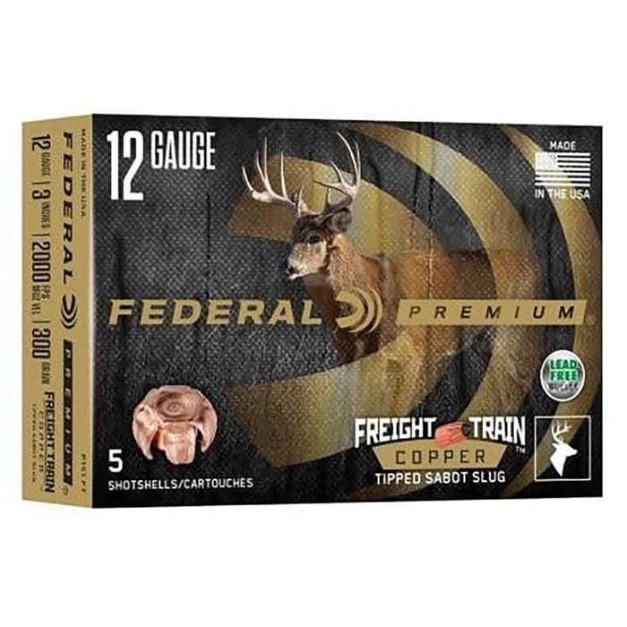 FEDERAL 12GA 2-3/4" 300GR FREIGHT TRAIN COPPER SABOT SLUG 5 RD/BX 10 BX/CS - Image 2