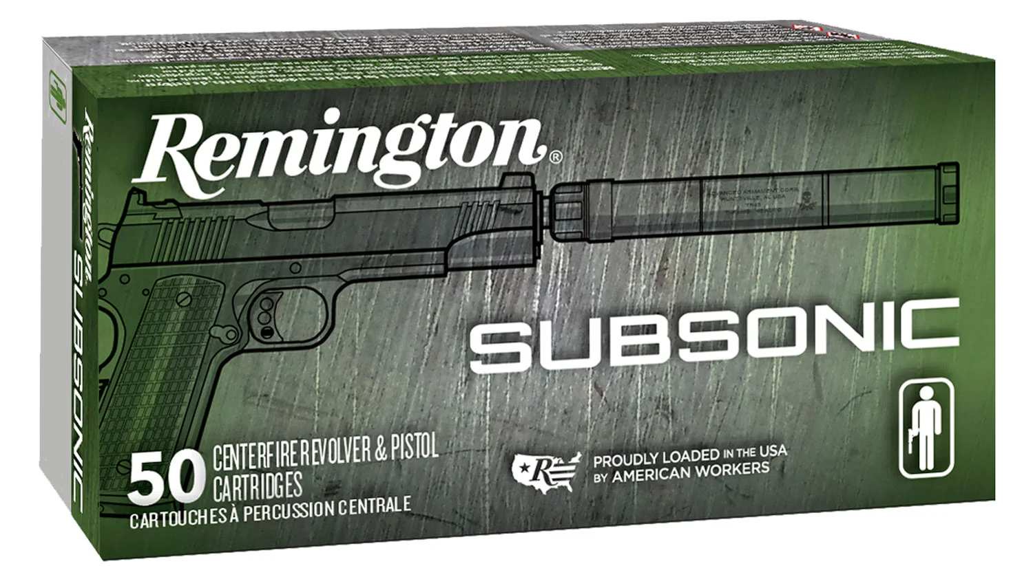 Remington Ammunition 28428 Subsonic 45ACP 230gr Flat Nose Enclosed Base 50 Per Box/10 Case
