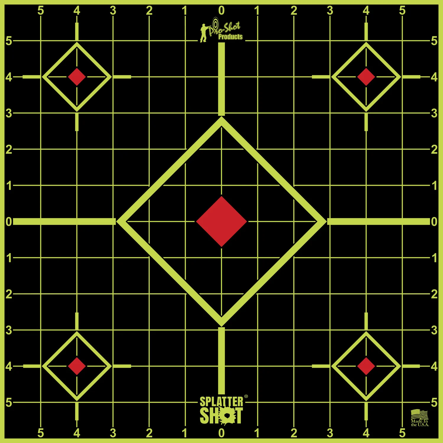 Pro-Shot 12SIGREEN5PK SplatterShot Sight-In Self-Adhesive Paper Black/Green 12" 5-Diamond 5 Pack