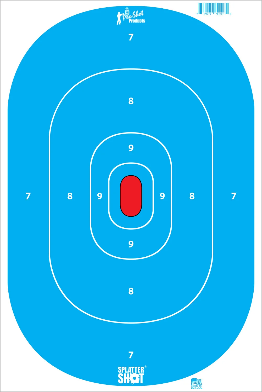 Pro-Shot SILHINTPBLUE SplatterShot Silhouette Hanging Tagboard 12" x 18" Hi-Vis Blue Impact Enhancement White 8 Per Pkg
