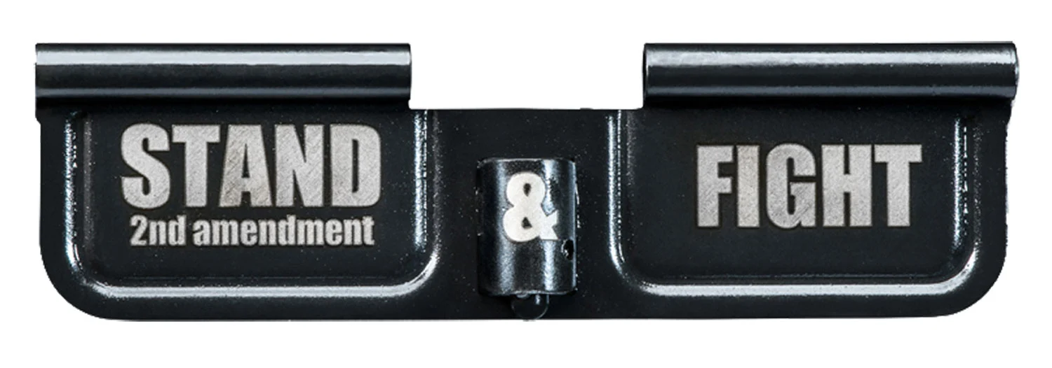 Phase 5 Weapon Systems EPCSTAND Ejection Port Door AR-15 Black Parkerized Steel 3.10" Engraved "Stand & Fight"