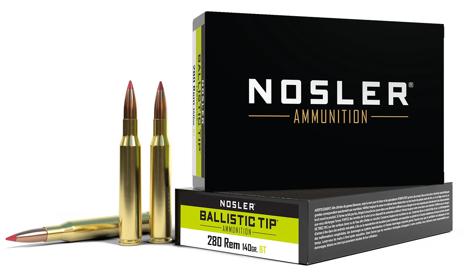 Nosler 40073 Ballistic Tip 280Rem 140gr Spitzer Ballistic Tip 20 Per Box/10 Case