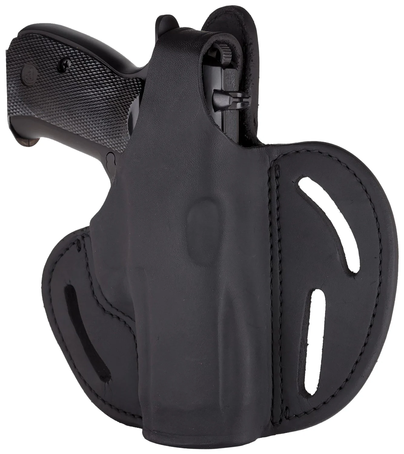 1791 Gunleather BHX3SBLR BHX OWB Size 03 Stealth Black Leather Belt Slide Compatible w/Glock/S&W M&P Shield Right Hand