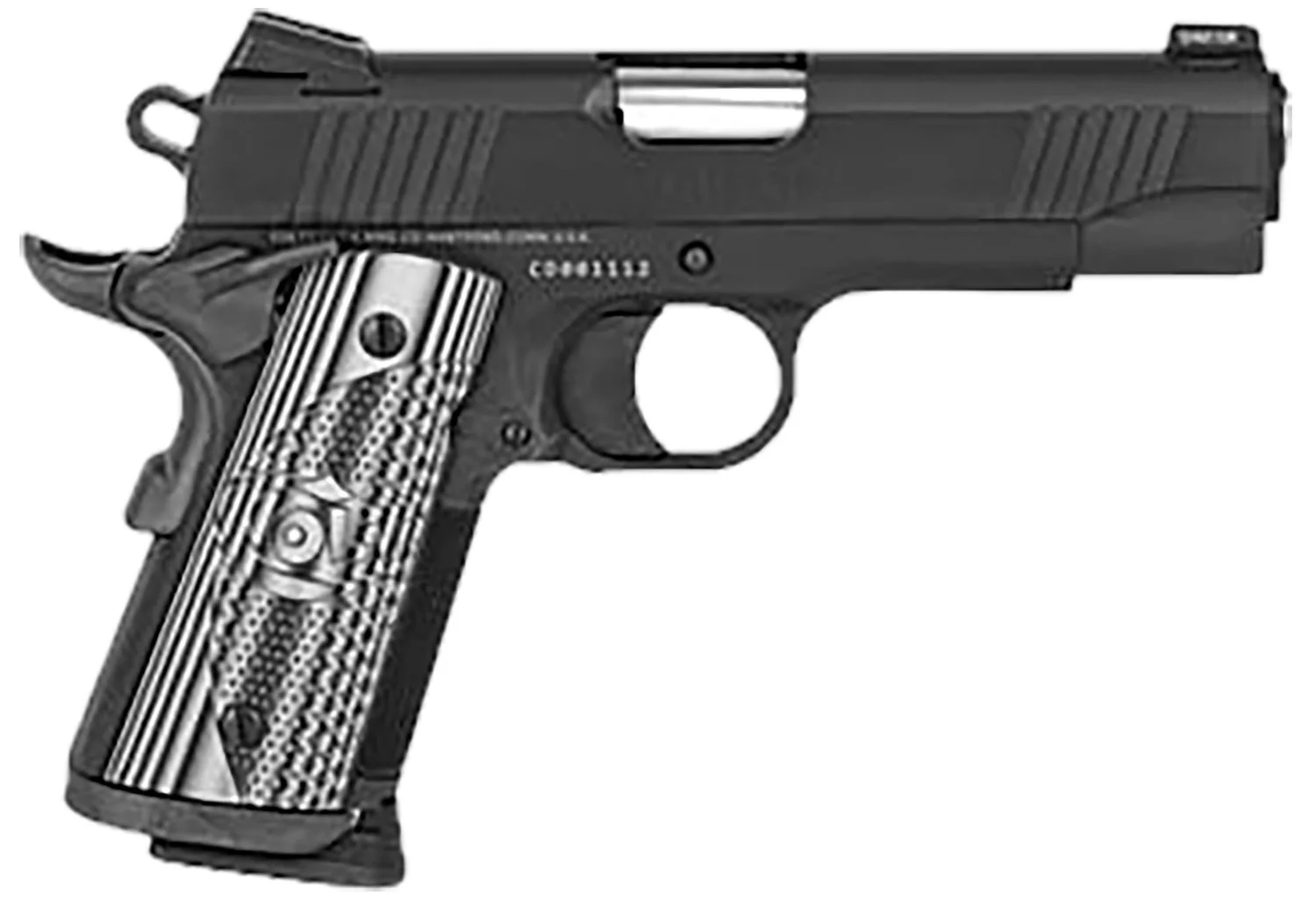 Colt Mfg O9842CCU 1911 Commander Combat Unit 9mm Luger 4.25" 9+1 Black PVD Black PVD Stainless Steel Slide Checkered & Scalloped Gray G10 Grip