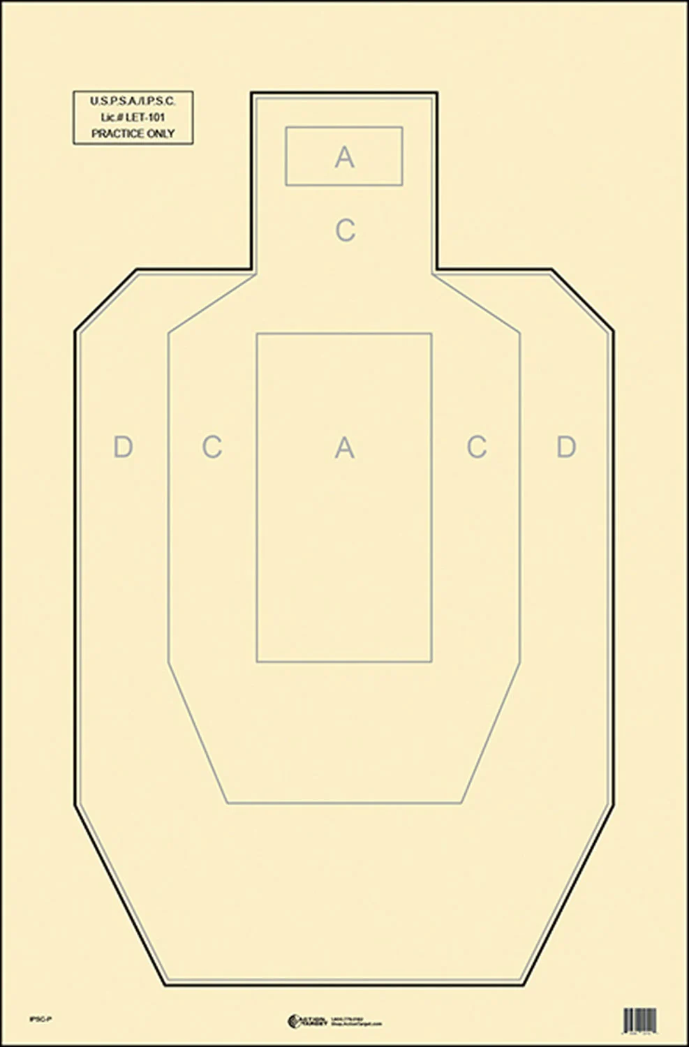Action Target IPSCP100 Military IPSC/USPSA IPSC Paper Hanging 23" x 35" Black/White 100 Per Box