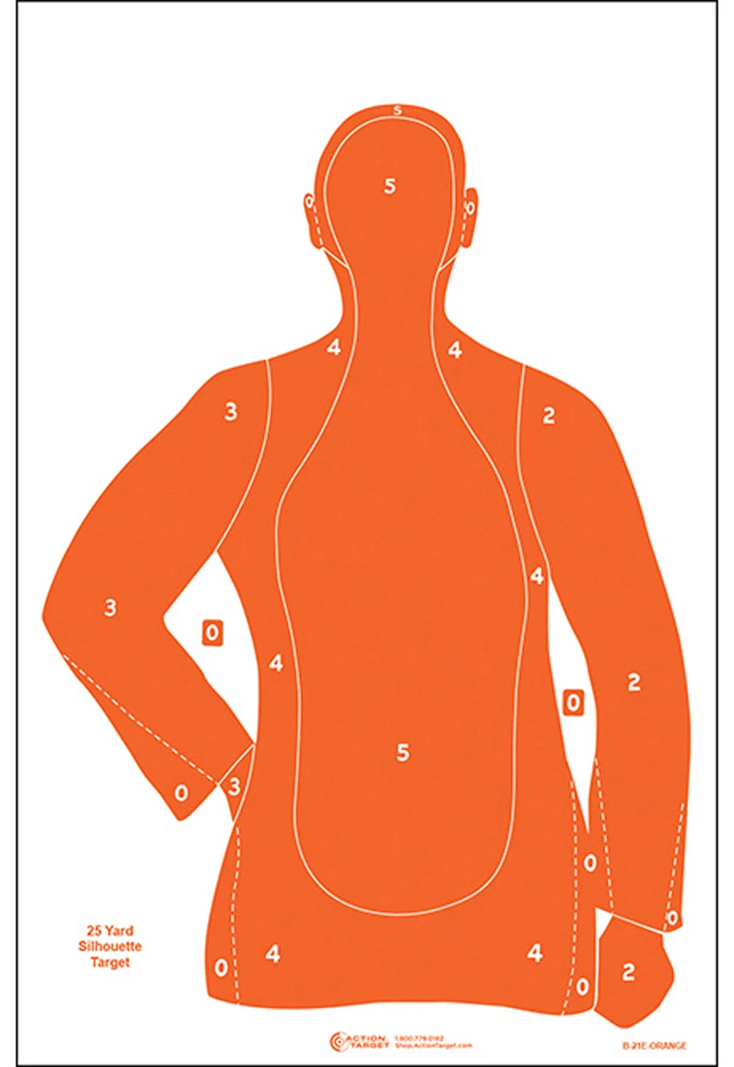 Action Target B21EORANGE100 Qualification Silhouette Paper 23" x 35" Orange 100 Per Box