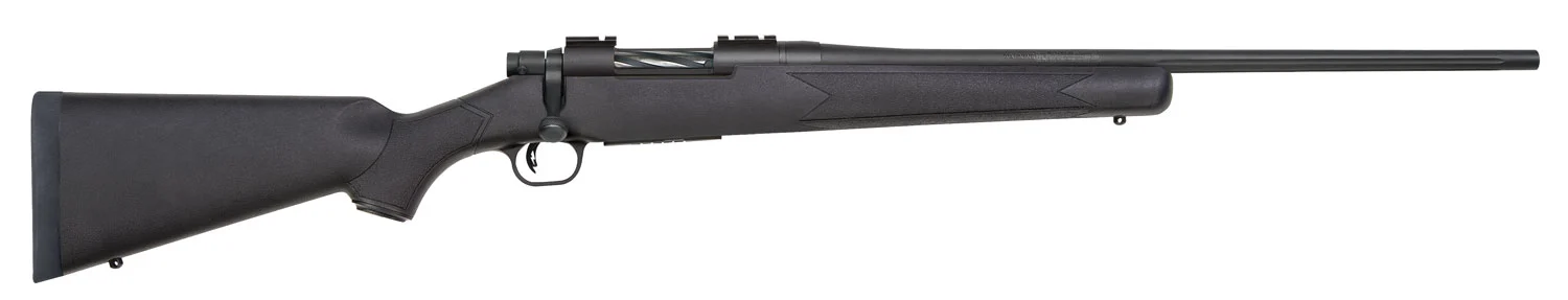 Mossberg 28085 Patriot Full Size 350 Legend 4+1 22" Matte Blued Fluted Barrel, Drilled & Tapped Matte Blued Stainless Steel Receiver, Black Fixed Synthetic Stock, Right Hand