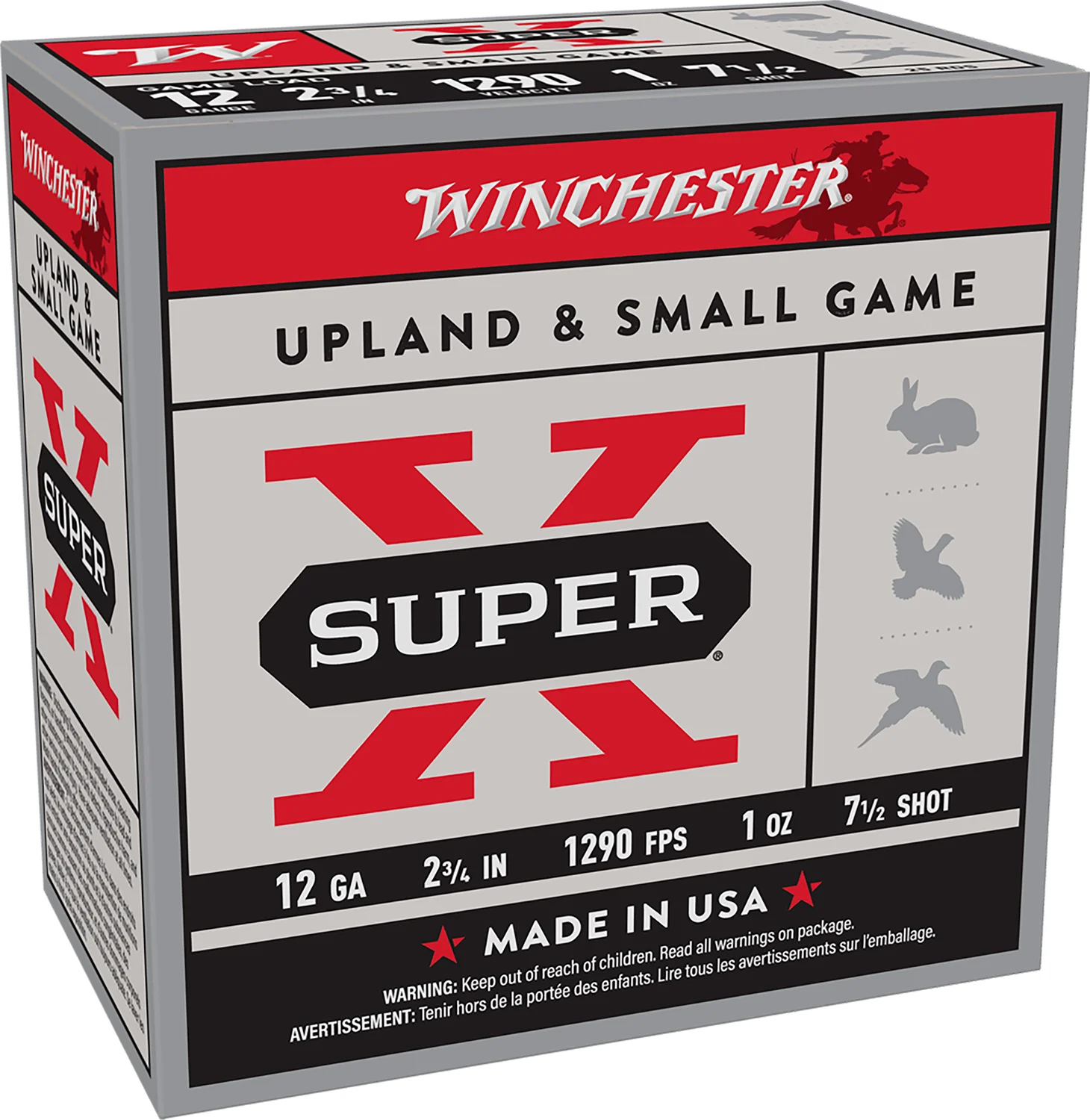 Winchester Ammo XU127 Super X Game Load 12Gauge 2.75" 1oz 7.5Shot 25 Per Box/10 Case