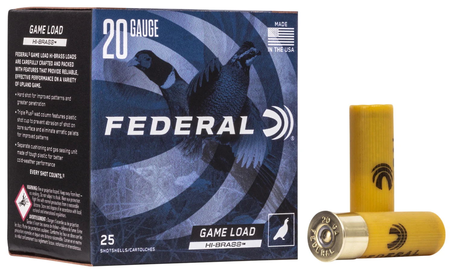 Federal H2046 Game-Shok High Brass 20Gauge 2.75" 1oz 6Shot 25 Per Box/10 Case