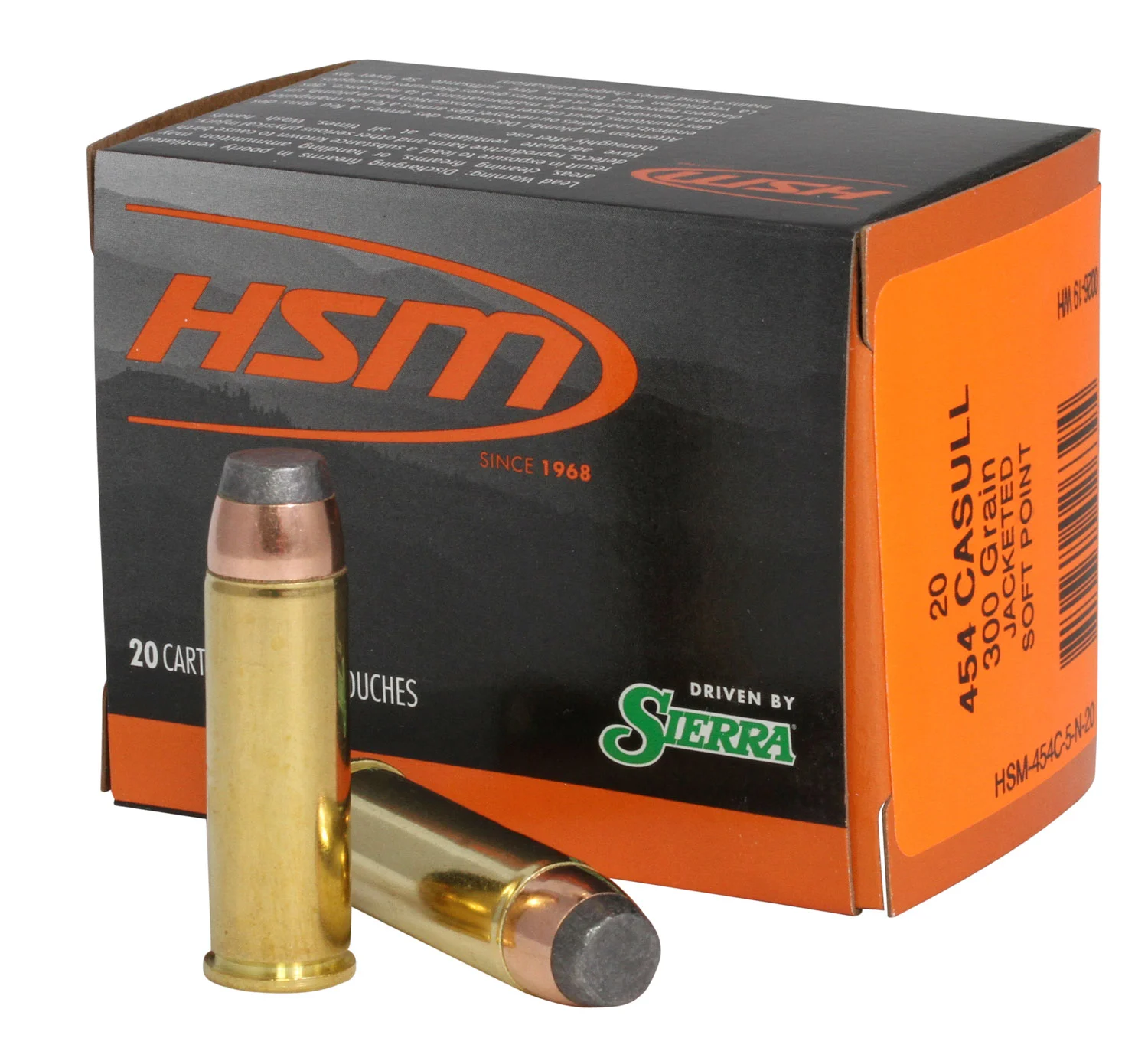 HSM 454C5N20 Pro Pistol 454 Casull 300 gr Jacketed Soft Point 20 Per Box/ 20 Case