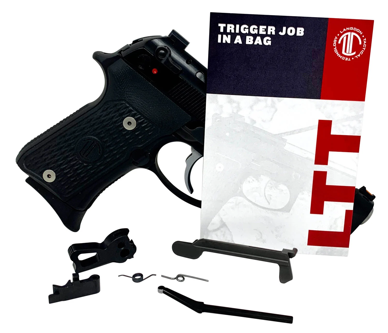 Langdon Tactical Tech LTTTJIBOP13 Trigger Job In A Bag Black Curved Fits Beretta 92/96/M9 not A1 Right Hand