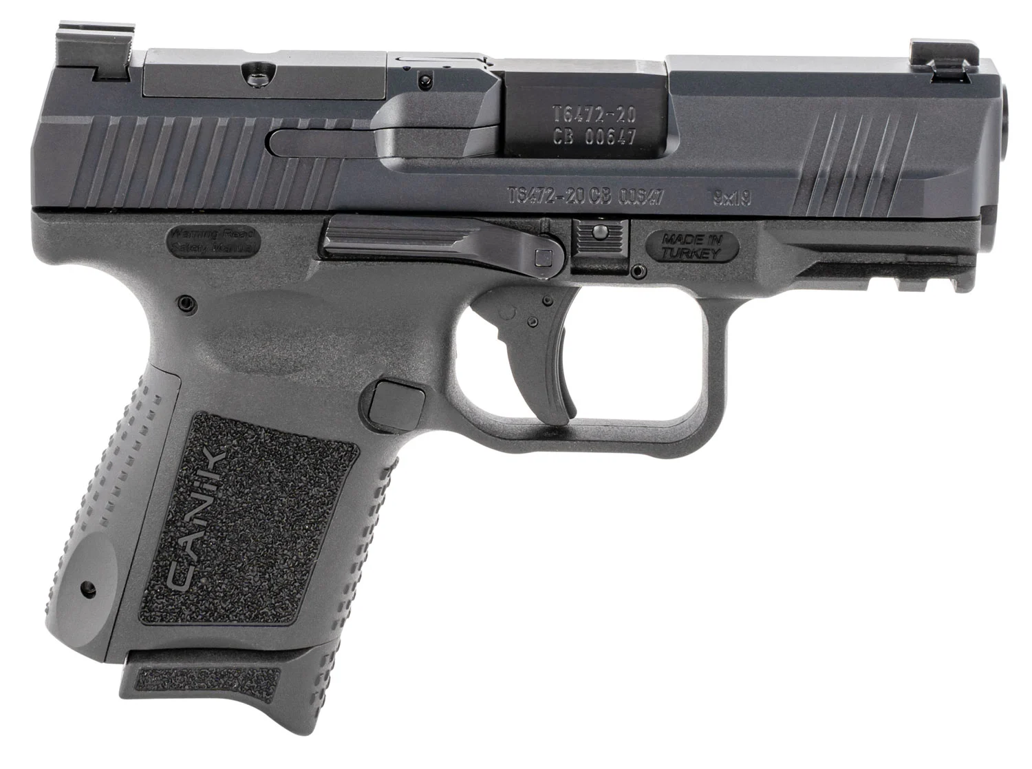 Canik HG5643N TP9 Elite Subcompact 9mm Luger 15+1/12+1, 3.60" Black Nitride Match Grade Barrel, Optic Ready/Serrated Steel Slide, Polymer Frame w/Picatinny Rail & Interchangeable Backstrap Grip