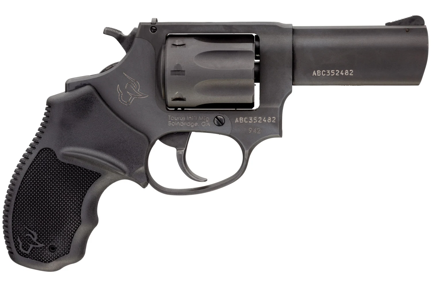 Taurus 2942031 942 22 LR 8rd 3" Barrel, Overall Matte Black Finish Steel & Finger Grooved Black Polymer Grip