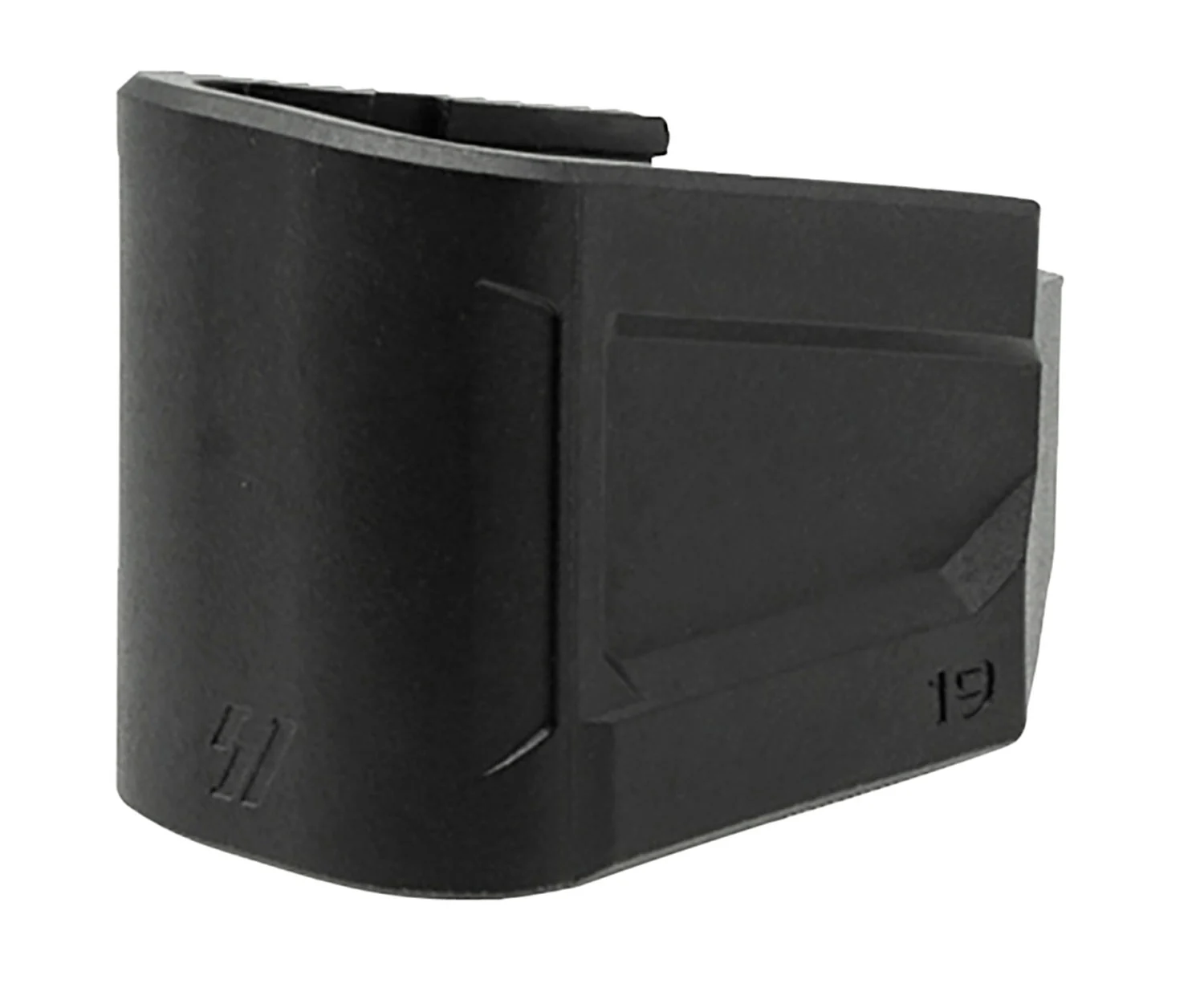 Strike Industries EMPG19 Enhanced Magazine Plate +5, 9mm Luger, Compatible w/Glock 19, Black Polymer