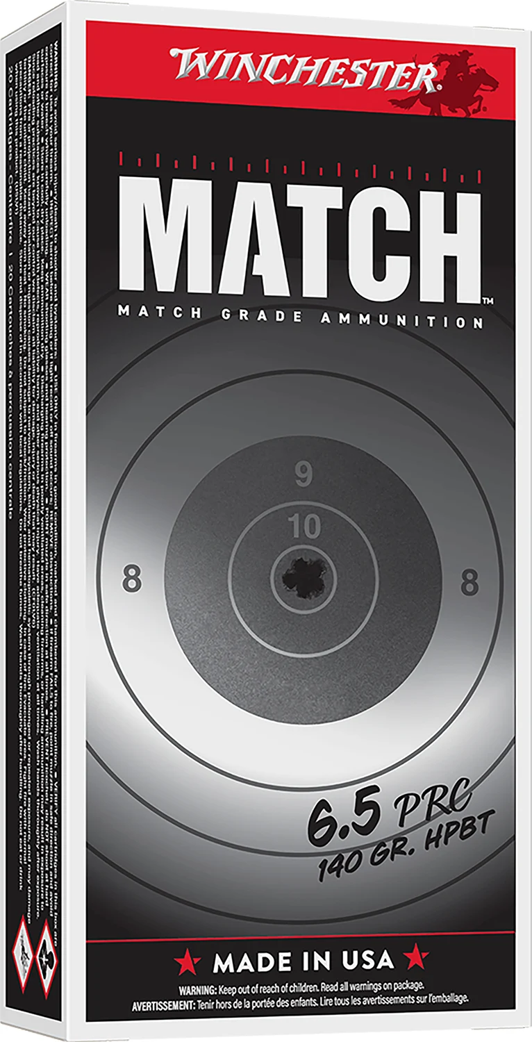 Winchester Ammo S65PM Match 6.5PRC 140gr Sierra MatchKing BTHP 20 Per Box/10 Case