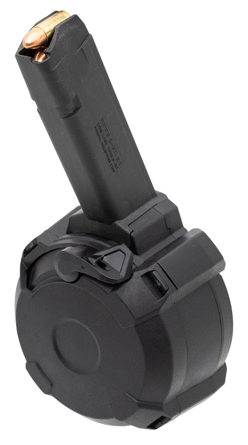 Magpul MAG1033BLK PMAG GL9 50rd Drum 9mm Luger Compatible w/Glock Black Polymer