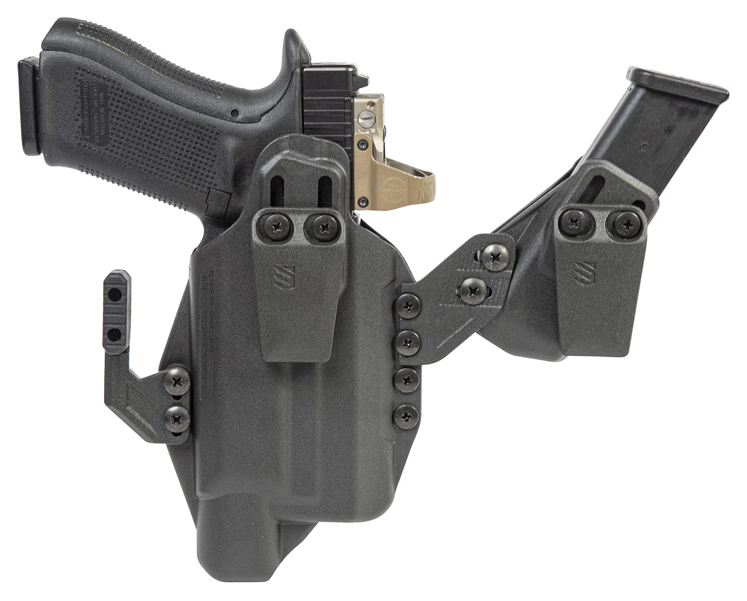 Blackhawk 416876BK Stache IWB Size 76 Black Polymer Belt Clip Compatible w/Glock 43X/48 w/SureFire XSC Ambidextrous