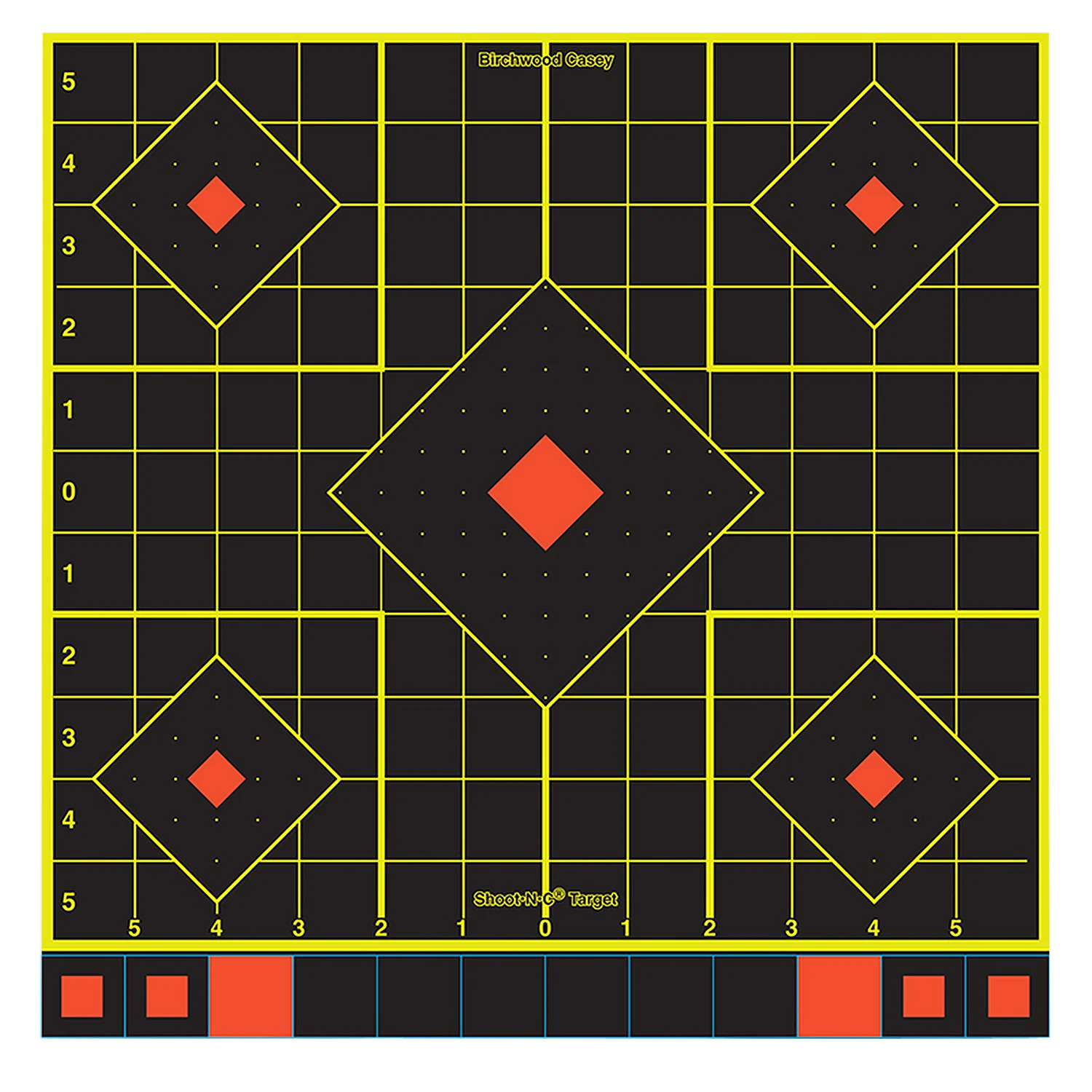 Birchwood Casey 34211 Shoot-N-C Sight-In Self-Adhesive Paper Black/Yellow/Red 12" 5-Diamond 100 Pack