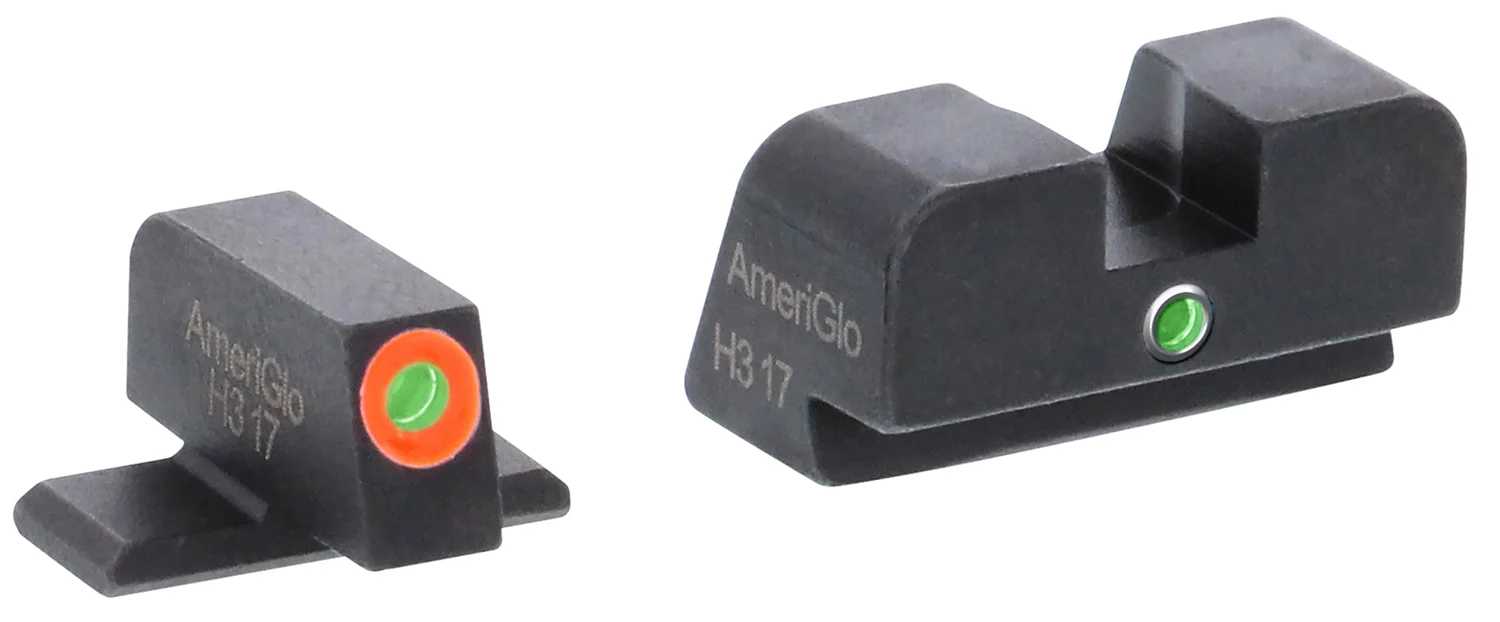 AmeriGlo SG201 i-Dot Sight Set for SIG Sauer Green Tritium Orange Outline Front Sight-Green Tritium Rear Sight