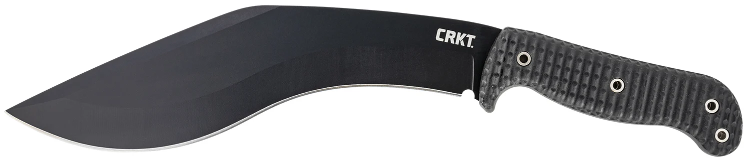 CRKT 2742 KUK 10.56" Fixed Recurve Plain Black Powder Coated 65Mn Carbon Steel Blade/Black Textured GRN Handle Includes Sheath