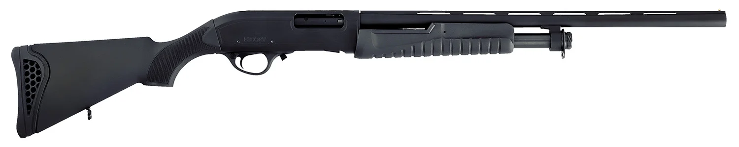 Escort HEFH2022051Y Field Hunter Youth 20 Gauge Pump 3" 4+1 22" Black Vent Rib Barrel, Black Anodized Aluminum Grooved Receiver, Fixed Black Synthetic Stock, Right Hand