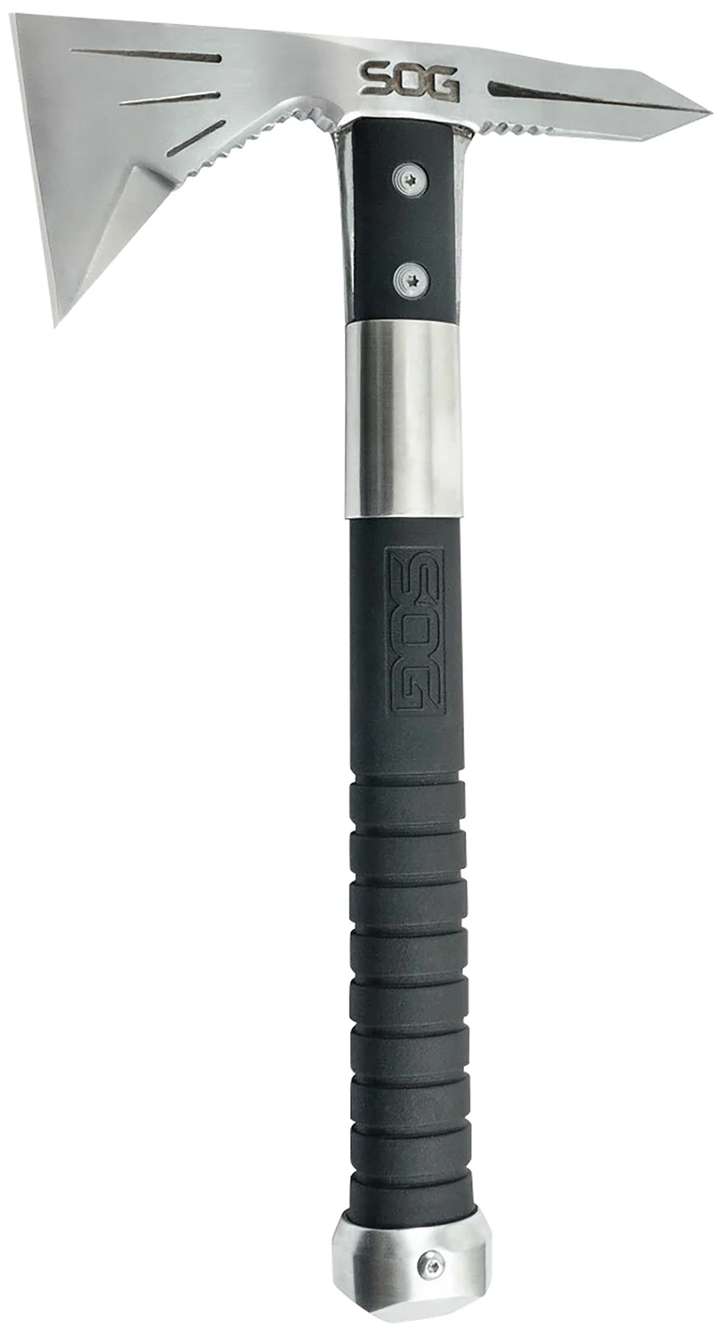 S.O.G SOGF182NCP Voodoo Hawk Mini 2.75" Blade 3Cr13MoV SS Blade Black Side Hammer Checkering w/"SOG" GRN Handle 12.50" Long Tomahawk