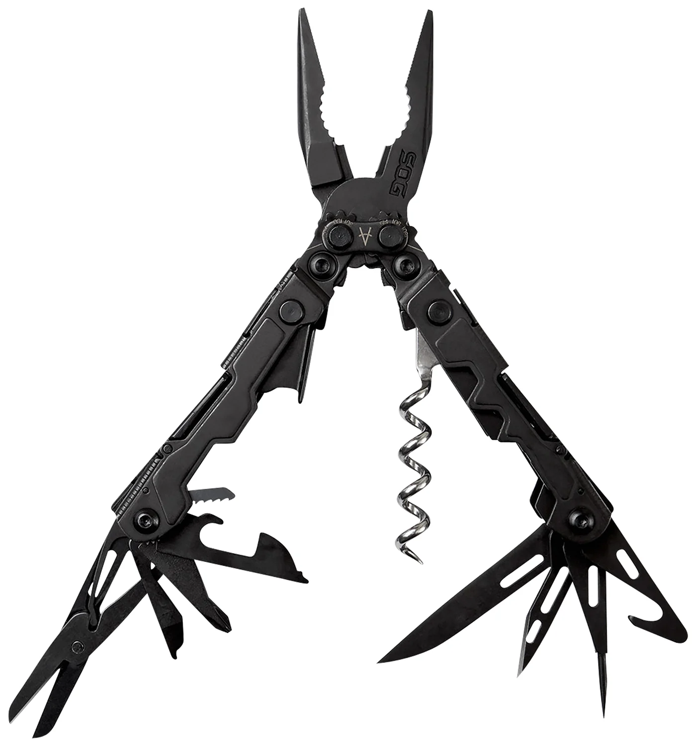 S.O.G SOGPL1002CP PowerLitre Black Hardcoat Anodized 5Cr15MoV Stainless Steel 5" Long Features 19 Tools