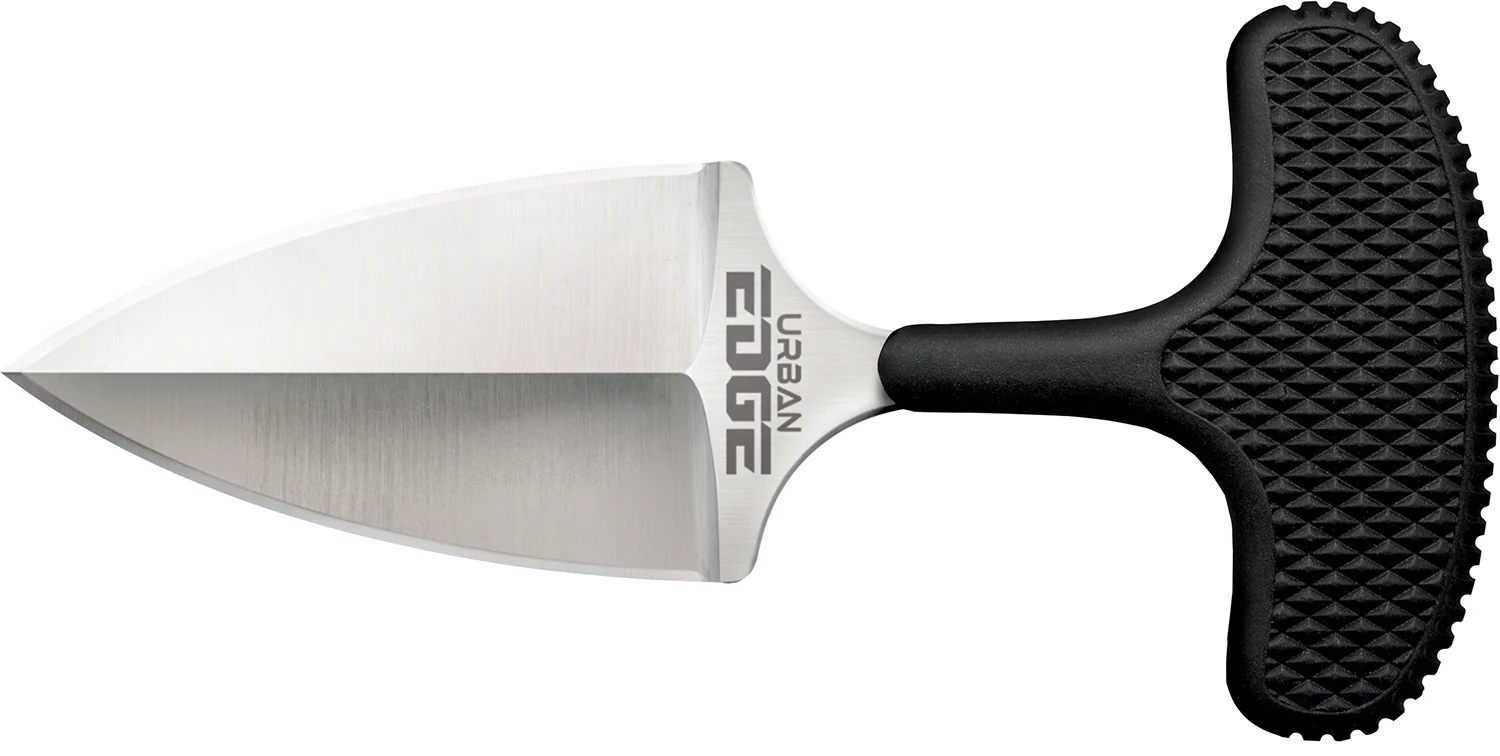 Cold Steel CS43XL Urban Edge 2.50" Fixed Plain Stone Washed Japanese AUS-8A SS Blade/Black Kray-Ex Handle