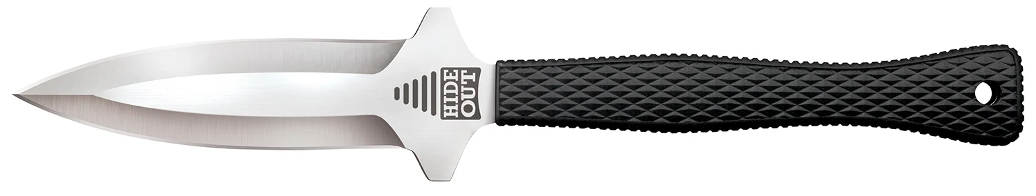 Cold Steel CS49NDE Hide Out 3" Fixed Plain Satin Polished Japanese AUS-8A SS Blade/ Black Contoured & Checkered Kray-Ex Handle