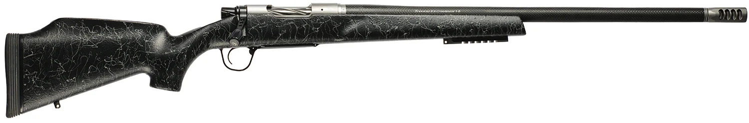 Christensen Arms 8011002100 Traverse 338 Lapua Mag 3+1 27" Threaded Barrel, Natural Stainless, Black with Gray Webbing Stock