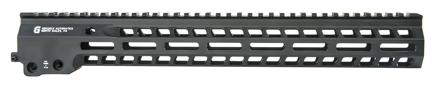 Geissele Automatics 05575B Super Modular Rail MK14 15" M-LOK, Black Aluminum for AR Platform, Barrel Nut Included