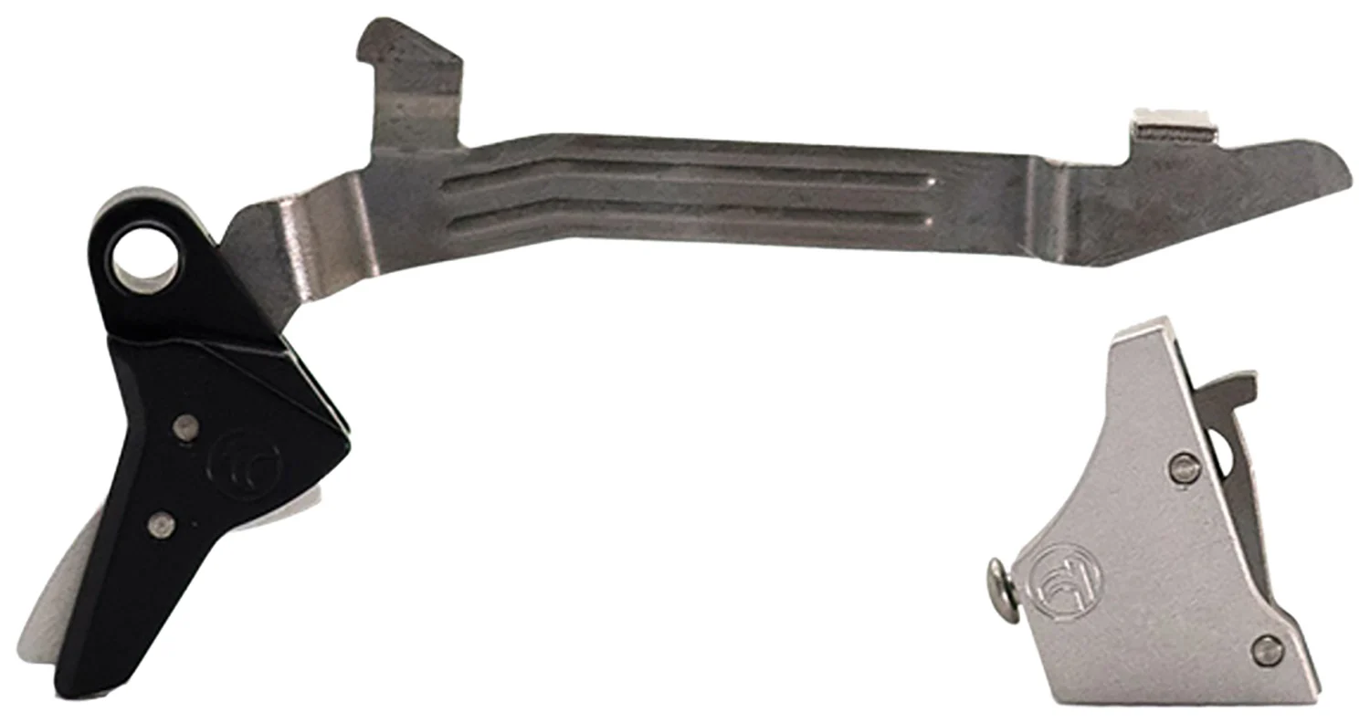 Timney Triggers ALPHAGLOCK34LRGSILVR Alpha Competition 45 ACP/10mm Auto, Silver Straight Trigger, Compatible w/Glock Gen3-4