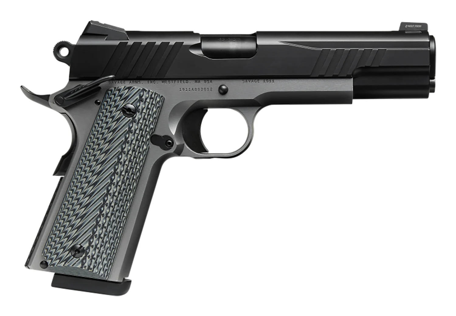 SAV 67201 1911 GOVT 45 5IN BLK/SS BLK MELONITE