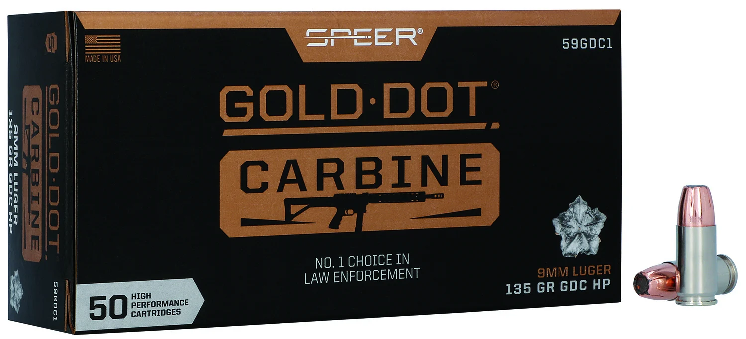 Speer 59GDC1 Gold Dot 9mmLuger 135gr Hollow Point 50 Per Box/20 Case