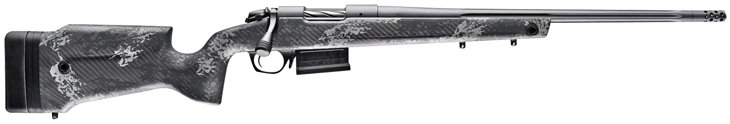 Bergara Rifles B14LM751 B-14 Crest 300 Win Mag 5+1 22" Fluted/Threaded, Sniper Gray Cerakote Barrel/Rec, Monte Carlo Carbon Fiber Stock with Black & Gray Splatter, Omni Muzzle Brake