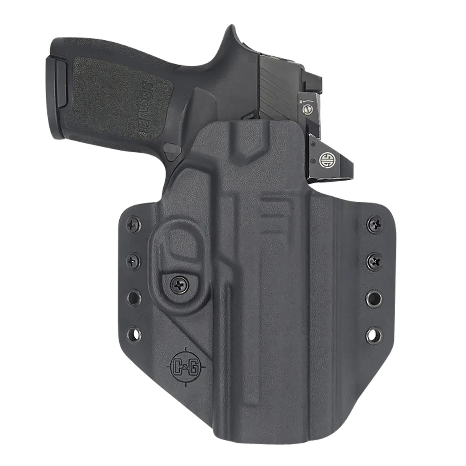 C&G Holsters 0280100 Covert OWB Black Kydex Belt Loop Fits Sig P320 M17/X5 Right Hand