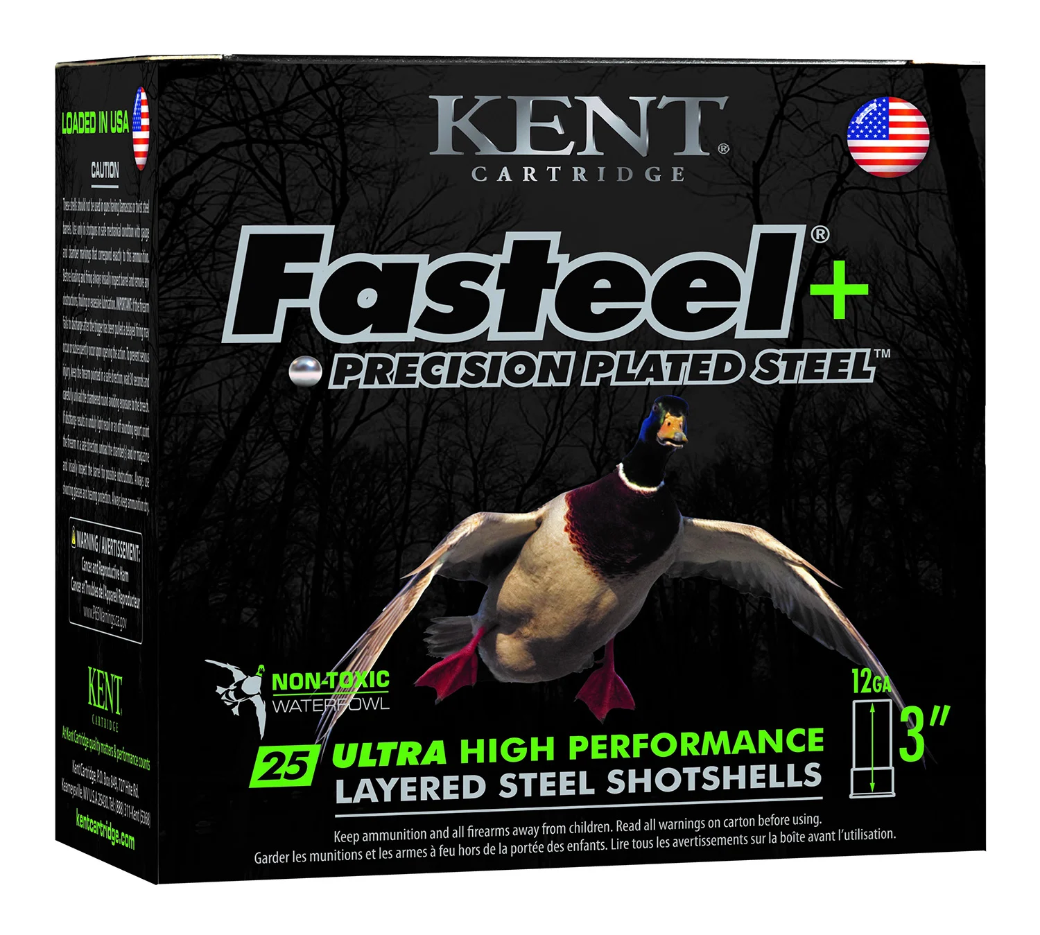 Kent Cartridge K123FSP36BBX2 Fasteel + 12 Gauge 3" 1 1/4 oz BB Shot 25 Per Box/ 10 Case