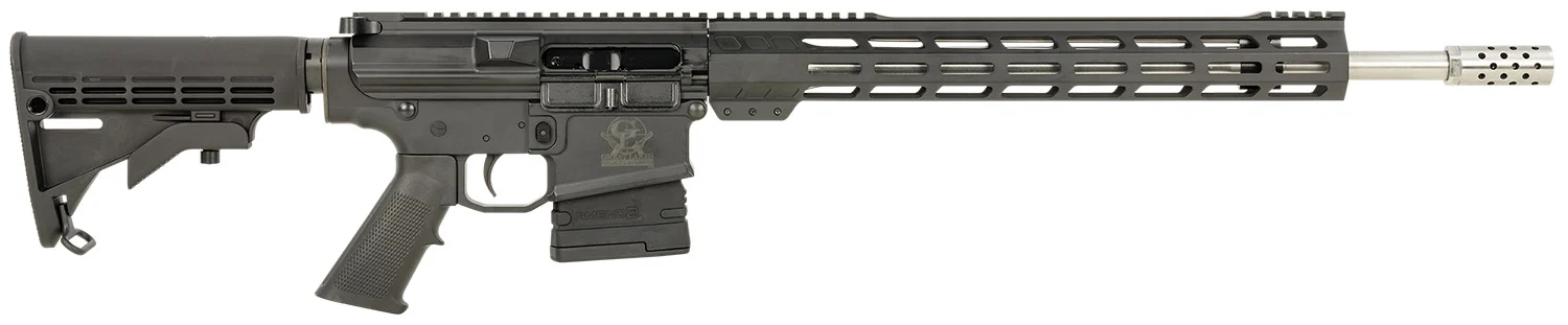 Great Lakes Firearms GL10308SSBLK AR-10 308 Win 20+1 18" Stainless, Black Rec, M-Lok Handgaurd, Carbine Stock, A2 Grip, Muzzle Brake