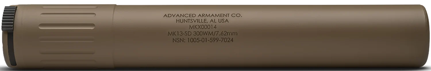 ADVANCED ARMAMENT COMPANY 65008 MK13-SD 30 Cal Rated Up To 300 Win Mag, FDE Titanium, 90T Taper Mount