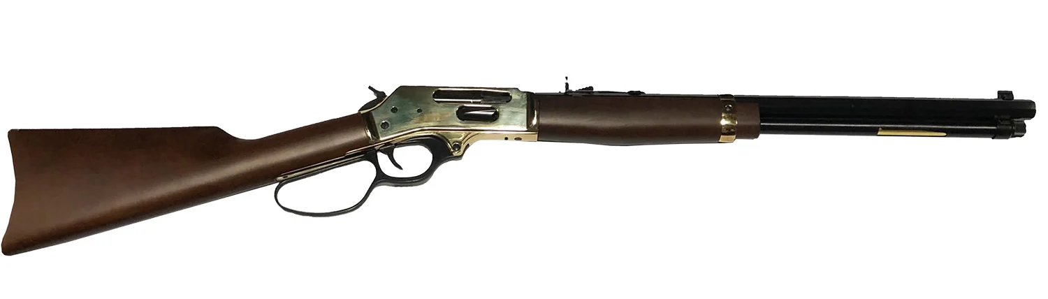 Henry H009BGL Side Gate Full Size 30-30 Win 5+1 20" Blued Steel Barrel, Polished Brass Receiver, Fixed American Walnut Stock