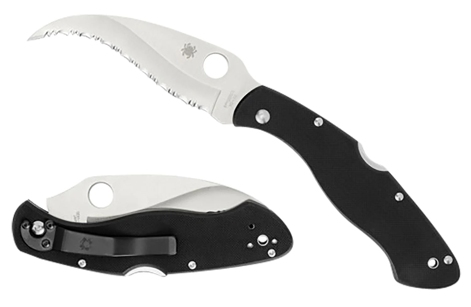 Spyderco C12GS Civilian CLIPIT 4.09" Folding Serrated Satin VG-10 SS Blade/ Black Textured G10 Handle Includes Pocket Clip