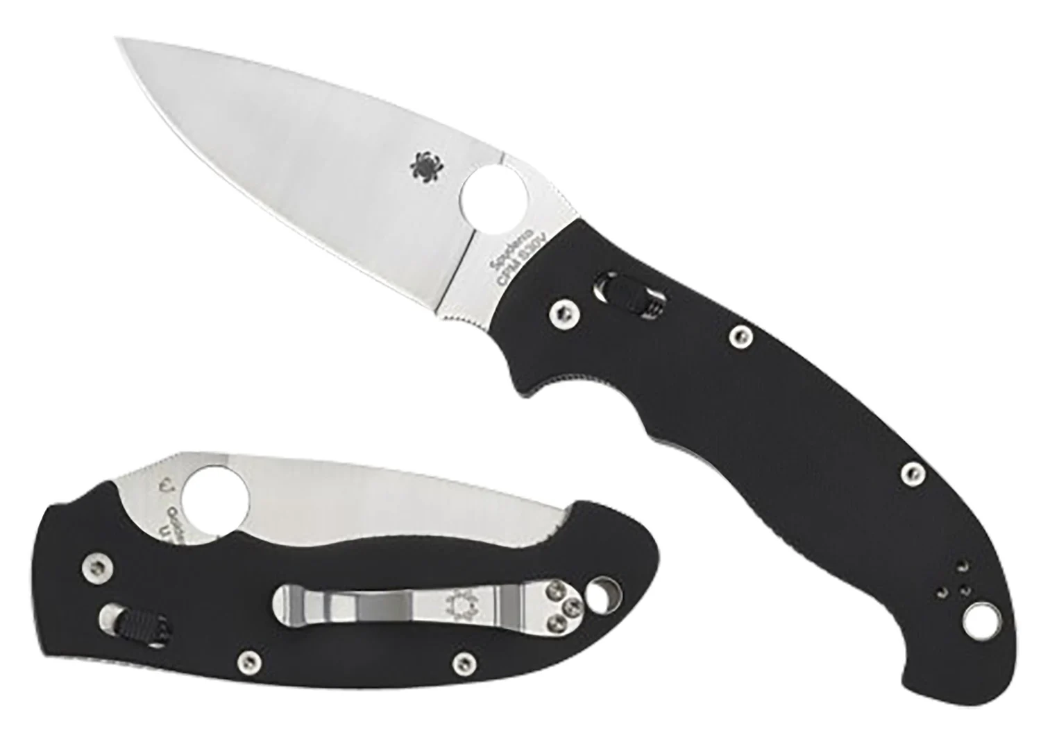 Spyderco C95GP2 Manix 2 XL 3.85" Folding Plain Satin CPM S30V SS Blade/Black Textured G10 Handle Includes Pocket Clip