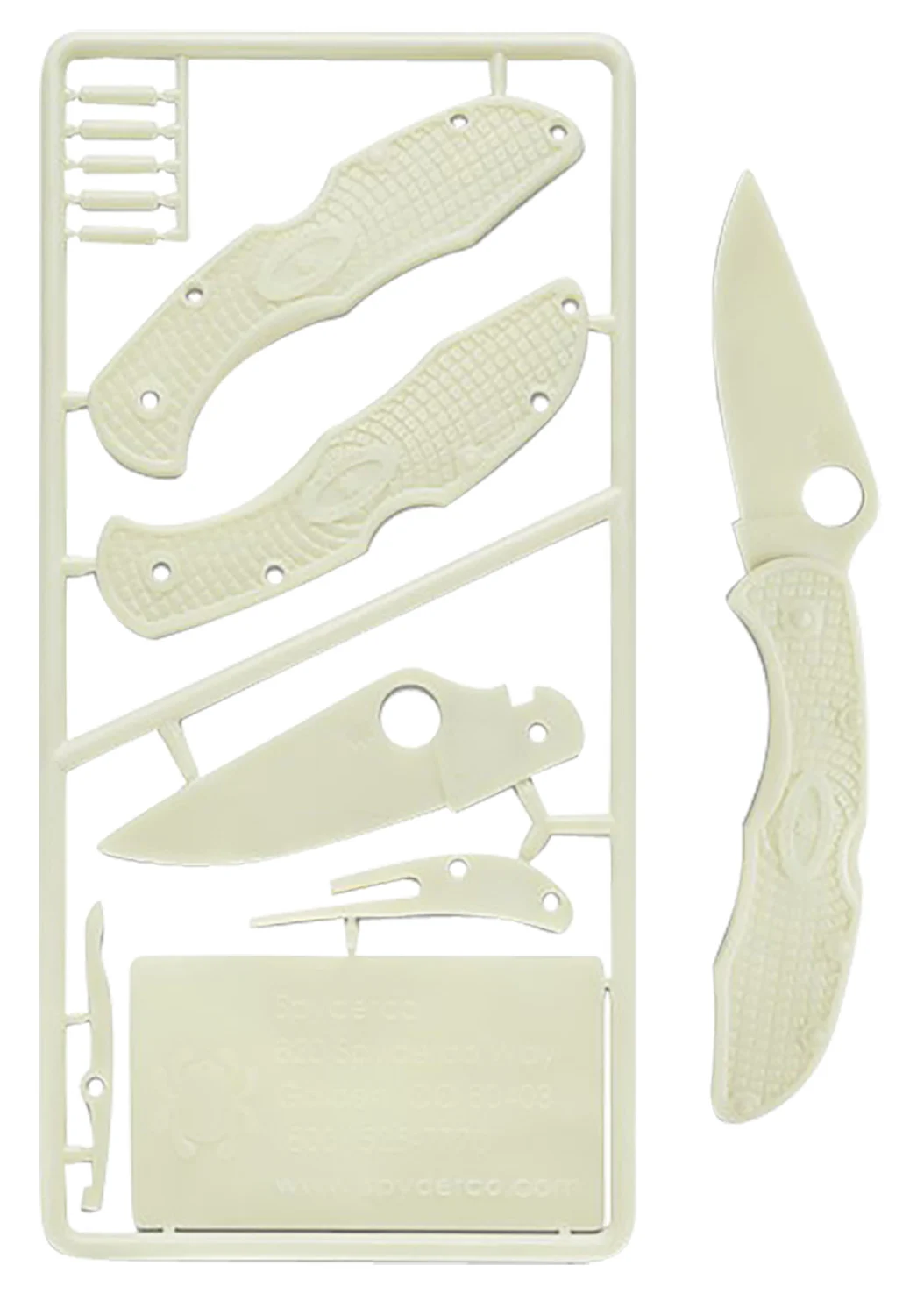 Spyderco PLKIT1 Delica 4 Plastic Kit For Children Ages 7+ Glow-In-The-Dark Plastic