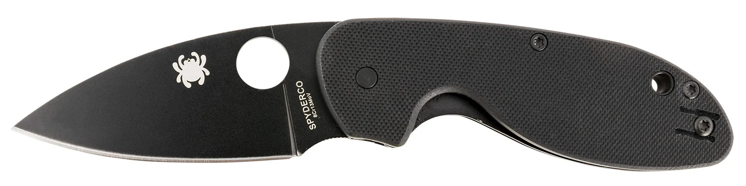 Spyderco C216GPBBK Efficient 2.98" Folding Plain Black DLC 8Cr13MoV SS Blade/Black Textured G10 Handle