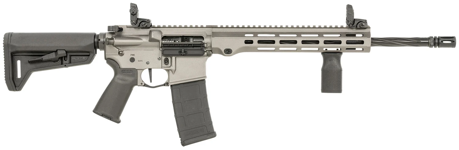 Maxim Defense MXM49734 MD15 L 5.56x45mm NATO 30+1 16" Fluted Barrel, Sniper Gray Rec/M-LOK Handguard, Black Magpul Furniture, SL-K Stock, MBUS Sights, Blackout Defense Flat Trigger