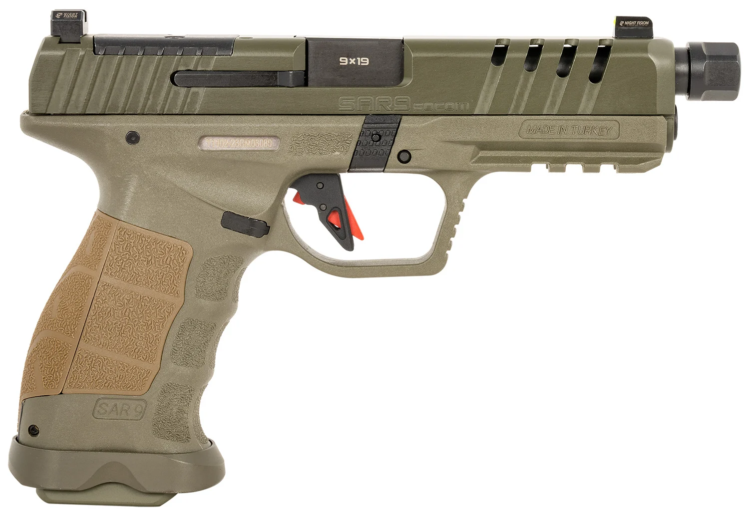 SAR USA SAR9SOCOMOD SAR9 SOCOM OD GRN 9MM 17/21 For Sale In