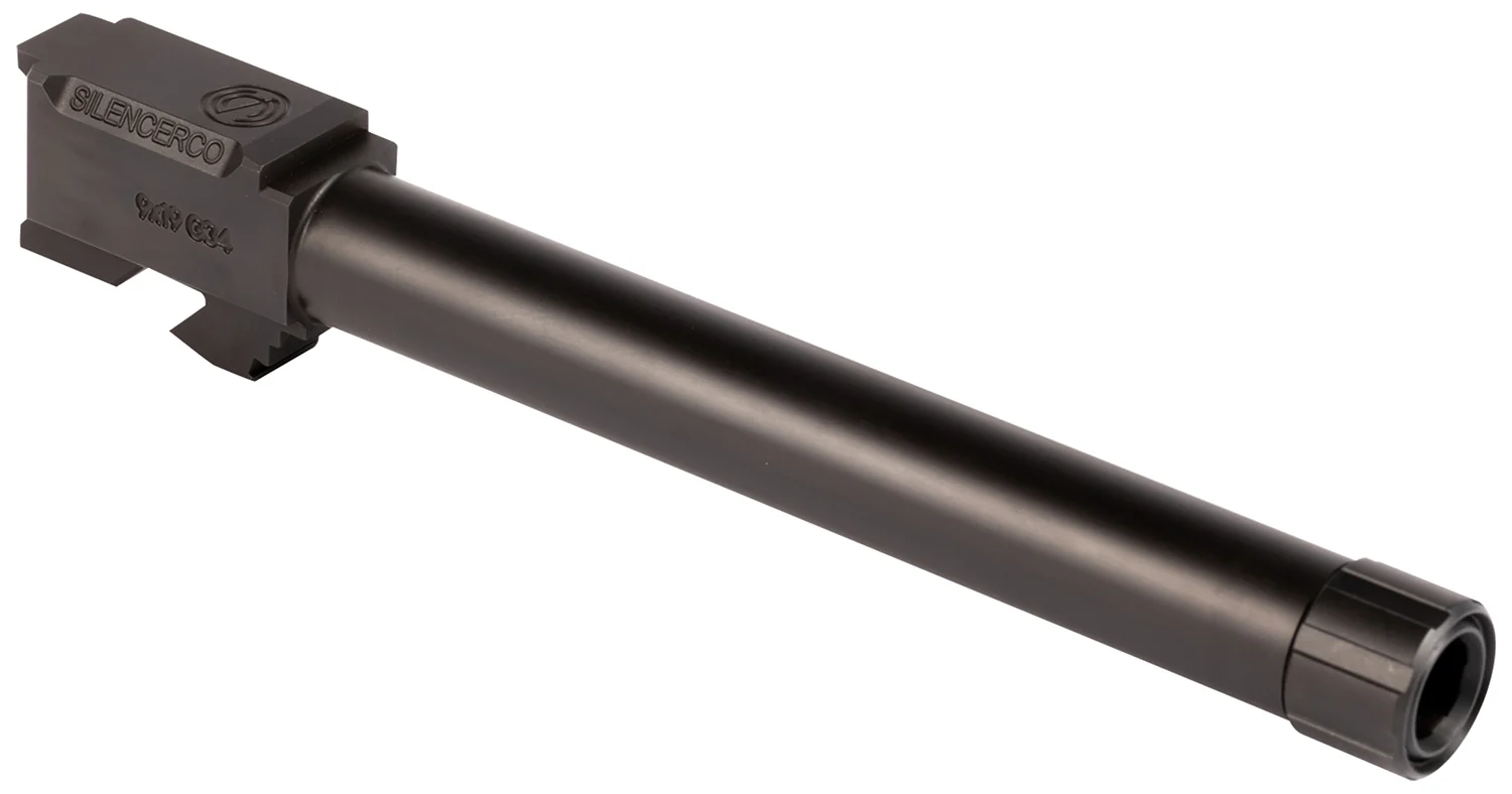 SilencerCo AC860 Glock 9mm Luger 5.80" Threaded Black Nitride Stainless Steel, Fits Glock 34 Gen1-4