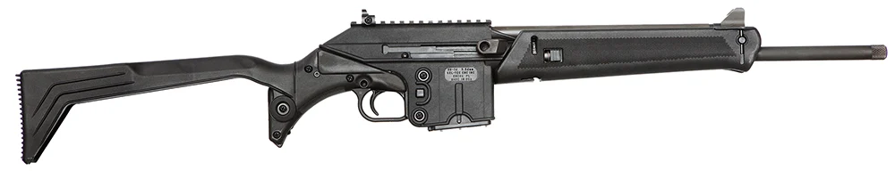 Kel-Tec SU16CBLK SU-16 Sport Utility Carbine 5.56x45mm NATO Caliber with 16" Barrel, 10+1 Capacity, Black Parkerized Metal Finish, Black Underfolding with Storage Compartment Stock Right Hand