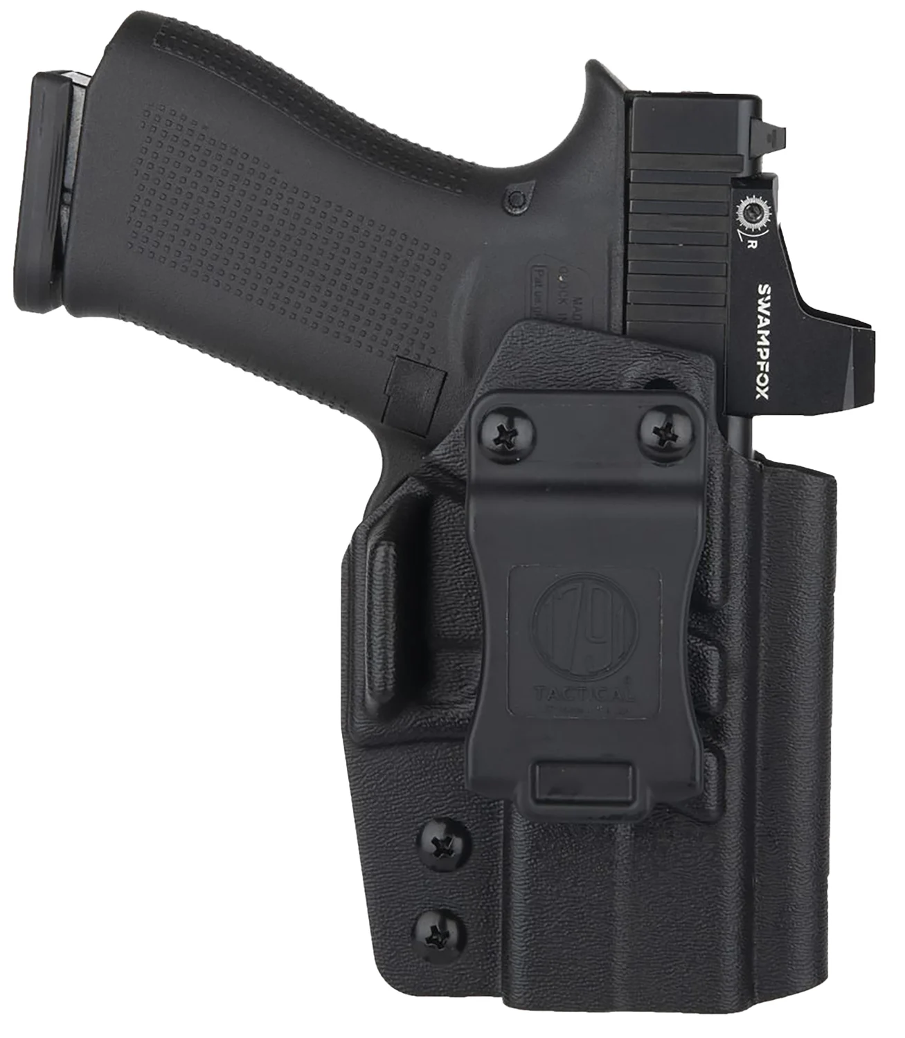 1791 Gunleather TACIWBG43XMOSBLKR Tactical IWB Black Kydex Compatible w/ Glock 43X MOS Belt Clip Right Hand