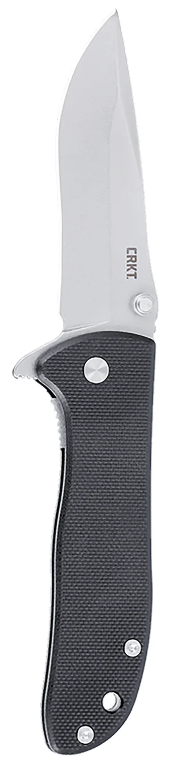 CRKT 6450D2 Drifter EDC 2.88" Folding Drop Point Plain Stonewashed D2 Steel Blade, Black Textured G10 Handle